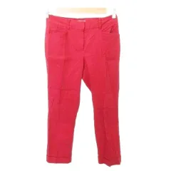 セオリーリュクス theory luxe パンツ ストレート 無地 ロールアップ 薄手 38 Mサイズ 赤 レッド ■YHS9