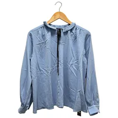 N. Natural Beauty Basic (エヌナチュラルビューティーベーシック) ▲ ① 166-5110302 タックリボンバイカラーブラウス レディース ブルー M