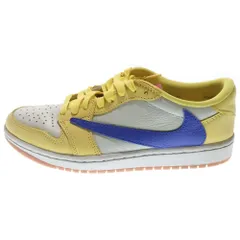 NIKE (ナイキ) ×TRAVIS SCOTT WMNS AIR JORDAN 1 RETRO LOW OG Canary トラヴィス スコット ウィメンズ エアジョーダン1 ローカットスニーカー DZ4137-700 レディース