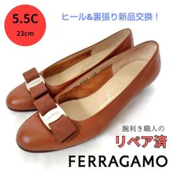 ✨️腕利き職人のリペア済✨️良品【フェラガモ】 ヴァラ リザード型押 パンプス茶 ✨️腕利き職人のリペア済✨️【フェラガモ】ヴァラ リザード型押し