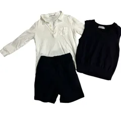 B068 おまとめ３点 子供服 MIKIHOUSE ミキハウス 長袖 シャツ チョッキ ベスト 短パン 半ズボン 男の子 女の子 ボーイズ ガールズ 100