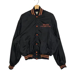 80~90's vintage 80~90年代 ヴィンテージ HOLLOWAY スタジャン ナイロンジャケットブルゾン USA製 XLサイズ ブラック