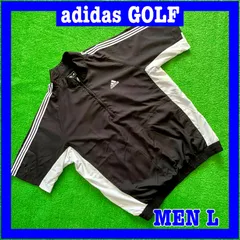 adidas GOLF アディダスゴルフ ロゴ刺繍 ハーフジップ プルオーバー 半袖 ナイロンジャケット L