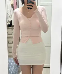 YOURROSE カーディガン + 白 ミニスカート コーディネートセット ably デートコーデ