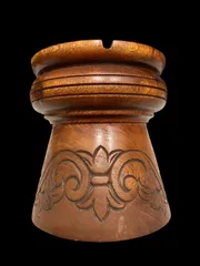 ヤシの木 彫刻「Saipan」木製 灰皿 花瓶 彫刻 木製アイテム サイパン お土産品 記念品 木製 装飾的 コレクターズアイテム 装飾品 アンティーク レトロ ヴィンテージ  古物 骨董 古美術 コレクション N25L(T)84