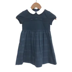 FAMILIAR ファミリア 襟付ワンピース サイズ:110 110/チェック/入園式/フォーマル 230223   ネイビー キッズ / 240001178375