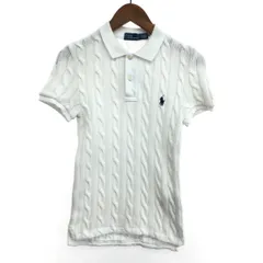 POLO RALPH LAUREN ポロラルフローレン 半袖ケーブルポロニット サイズ:S スモールポニー    ホワイト レディース / 240001178394