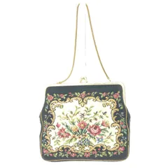 ノーブランド がま口チェーンバッグ  フラワー/ゴブラン織    ブラック レディース / 240001179486