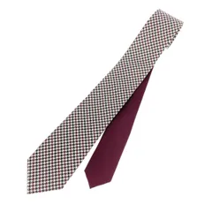BLACK LABEL CRESTBRIDGE ブラックレーベルクレストブリッジ ネクタイ  チェック柄   シルク100％ ボルドー メンズ / 240002232182