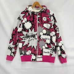 STUSSY グラフィック総柄プリント ジップアップパーカー - メルカリ