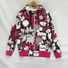 Stussy POP SHOUT プリント ジップアップフーディ サイズM　07122802 01 シミ汚れ