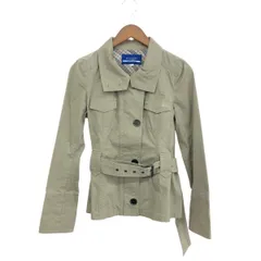 BURBERRY BLUE LABEL バーバリー ミリタリーハーフコート サイズ:38 ホースロゴ刺繍 裏地ノバチェック    カーキ レディース / 241007002398
