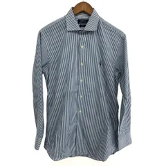 POLO RALPH LAUREN ポロラルフローレン 長袖ワイドカラーシャツ サイズ:32/33 /15 ストライプ/SLIM FIT    ホワイト/ブルー メンズ / 243001001623