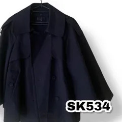 To Be Chic（トゥー ビー シック）ショート丈トレンチ風ジャケット ダークネイビー色 ４０サイズ レディースジャケット　管理SK534のサムネイル