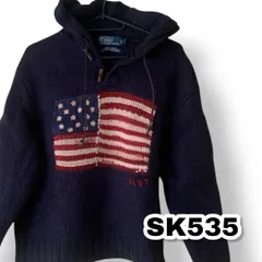 Polo by Ralph Lauren（ポロ バイ ラルフローレン）ニットパーカー ダークネイビー色 Mサイズ レディーストップス　管理SK535