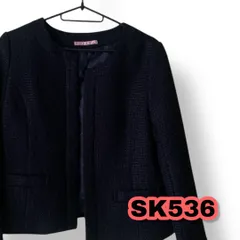NATURAL BEAUTY BASIC（ナチュラルビューティーベーシック）ノーカラージャケット 黒色 Mサイズ レディースジャケット　管理SK536のサムネイル