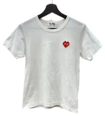 コムデギャルソン COMME des GARCONS プレイ PLAY 2022年製 T-SHIRT 半袖 カットソー クルーネック レッドハート ロゴ 日本製 WHITE 白 AZ-T321 Tシャツ ワンポイント ホワイト Mサイズ 104LT-317