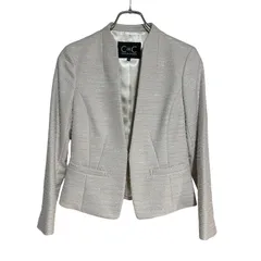 B069 COUP DE CHANCE クードシャンス ノーカラー ジャケット ツイード コンパクト レディース 36