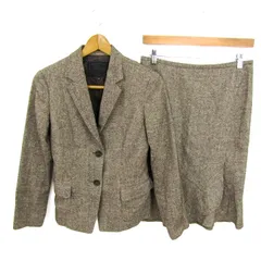 アンタイトル セットアップ スーツ 上下セット ジャケット スカート シルク混 日本製 レディース 2サイズ ベージュ UNTITLED 【中古】