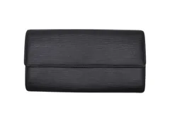 LOUIS VUITTON ルイヴィトン ポルトフォイユ サラ 長財布 M63742 エピレザー イニシャル K ブラック シルバー金具 美品 中古 4b010899