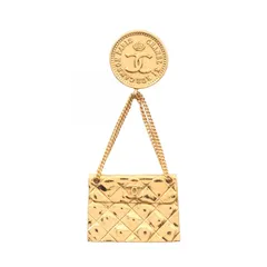 シャネル CHANEL ブローチ ココマーク マトラッセ バッグモチーフ ゴールド GP（ゴールドメッキ） ブローチ レディース Used A