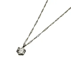 ダイヤモンド D0.19ct Pt900 Pt850 0.9g デザインネックレス 一粒ダイヤ ネックレス ジュエリー 宝石 レディース プレゼント用 贈答用【中古品】 USED-A 【9356】
