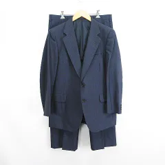 バーバリーズ Burberrys セットアップ スーツ ジャケット テーラード 長袖 シングル 背抜き パンツ ノータック ストライプ ウール混 96-86-170AB5 ネイビー ※EKM