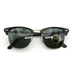 美品 Ray-Ban レイバン サングラス RB3016 CLUBMASTER イタリア製 W0365 ブラック/ゴールド  54000217