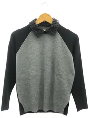 IENA (イエナ) IENA by JULIE COGAM 刺繍レース付け襟 配色ニットP/O  14080900315040 ニット レディース ブラック×グレー FREE