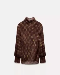 ザラ フリル プリントTシャツ S 新品 zara