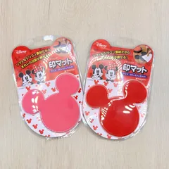 Disney シヤチハタ ディズニー 印マット ミッキー ミニー Mickey シリコン スタンプマット 捺印マット 判子 はんこ 印鑑 朱肉用 IMD-M2/H IMD-M3/H 96×83×4mm レッド ピンク 01228-1229