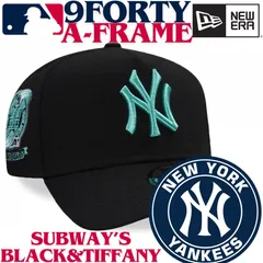 【海外限定】ニューエラ MLB ニューヨークヤンキース 9FORTY Aフレーム ブラック ティファニーブルー New York Yankees Subway Series
