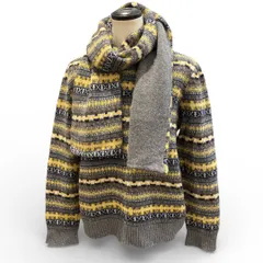 Leilian カシミヤ100% 長袖　総柄　ニット　セーター　ノルディック柄 Leilian カシミヤ100% 長袖 総柄 ニット セーター ノルディック柄