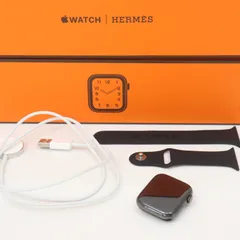 ITLCMZPTHNGA Apple Watch アップルウォッチ Series5 HERMES エルメス 44mm GPS + Cellular MWWM2J/A ブラックステンレススチール 箱 充電器 バッテリー最大容量90％
