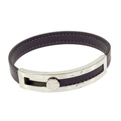 美品 エルメス プスプス ブレスレット □E刻印 レザー ブラウン