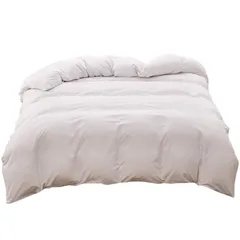 掛け布団カバー 布団カバー 綿100% ふとんカバー 洗える 抗菌防臭 防ダニ オールシーズン ピーチスキン加工 全開ファスナー 通気 速乾 単品(通年タイプ・ホワイト シングル・150X210cm)