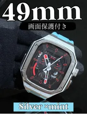 アップルウォッチラバー　バンド　ベルト　Apple Watch カバー　画面保護　ケース　49mm ウルトラ　ultra カスタム　メタル　111