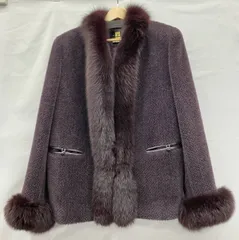 AMIPOISON アミポイズン　6CB028 アウター　コート　フォックスファー　 パープル  サイズ42