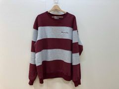 Black Eyepatch ボルドーグレーストライプトレーナー XL - メルカリ