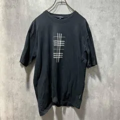 BURBERRY 半袖Tシャツ チェックデザインTシャツ ブラック サイズL バーバリー 