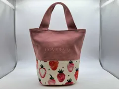 LOVERARY BY FEILER/トートバッグ/ストロベリードット/イチゴ柄/ピンク/ハンドバッグ/キャンバス