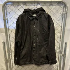 ZARA ザラ デニムフード付きジャケット ブラック サイズXL 