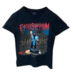 S グラフィックプリント モータルコンバット フィニッシュ キャラクター ブラック 黒 Tシャツ メンズ レディース ユニセックス 古着 半袖