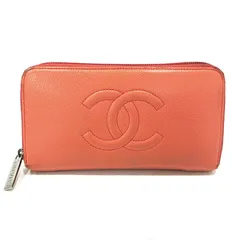 【三重本店】 中古 CHANEL | シャネル ココマーク ラウンドファスナー長財布 A50071 キャビアスキン サーモンピンク 【125】