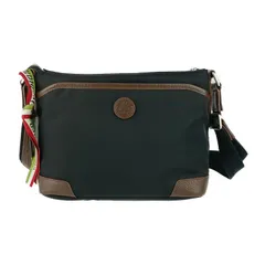 新古未使用展示品 Orobianco オロビアンコ ショルダーバッグ SAC'S BAR 株主優待 限定モデル - ブラック ブラウン ナイロン レザー メンズ クロスボディバッグ