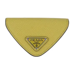PRADA プラダ 小銭入れ コインケース 2MM004 サフィアーノレザー SOLE イエロー系  三角ロゴ 
