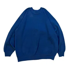 90s〜 フルーツオブザルーム 青 ラグランスリーブ スウェット 短丈