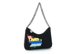 美品 STELLA McCARTNEY ステラ マッカートニー ハンドバッグ ファラベラ ミニ ショルダー ディズニーコラボ 7B0001 WP0031 ブラック エコレザー レディース