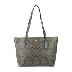 新古未使用展示品 COACH コーチ トートバッグ シグネチャー ジップトート 4455 ブラウン ブラック ゴールド金具 PVC レザー レディース ショルダーバッグ 