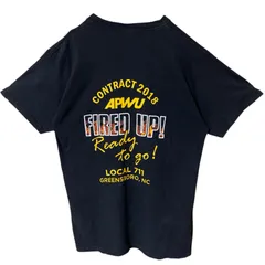 L バックプリント ビッグプリント USA キャンペーン ブラック 黒 Tシャツ メンズ レディース ユニセックス 古着 半袖